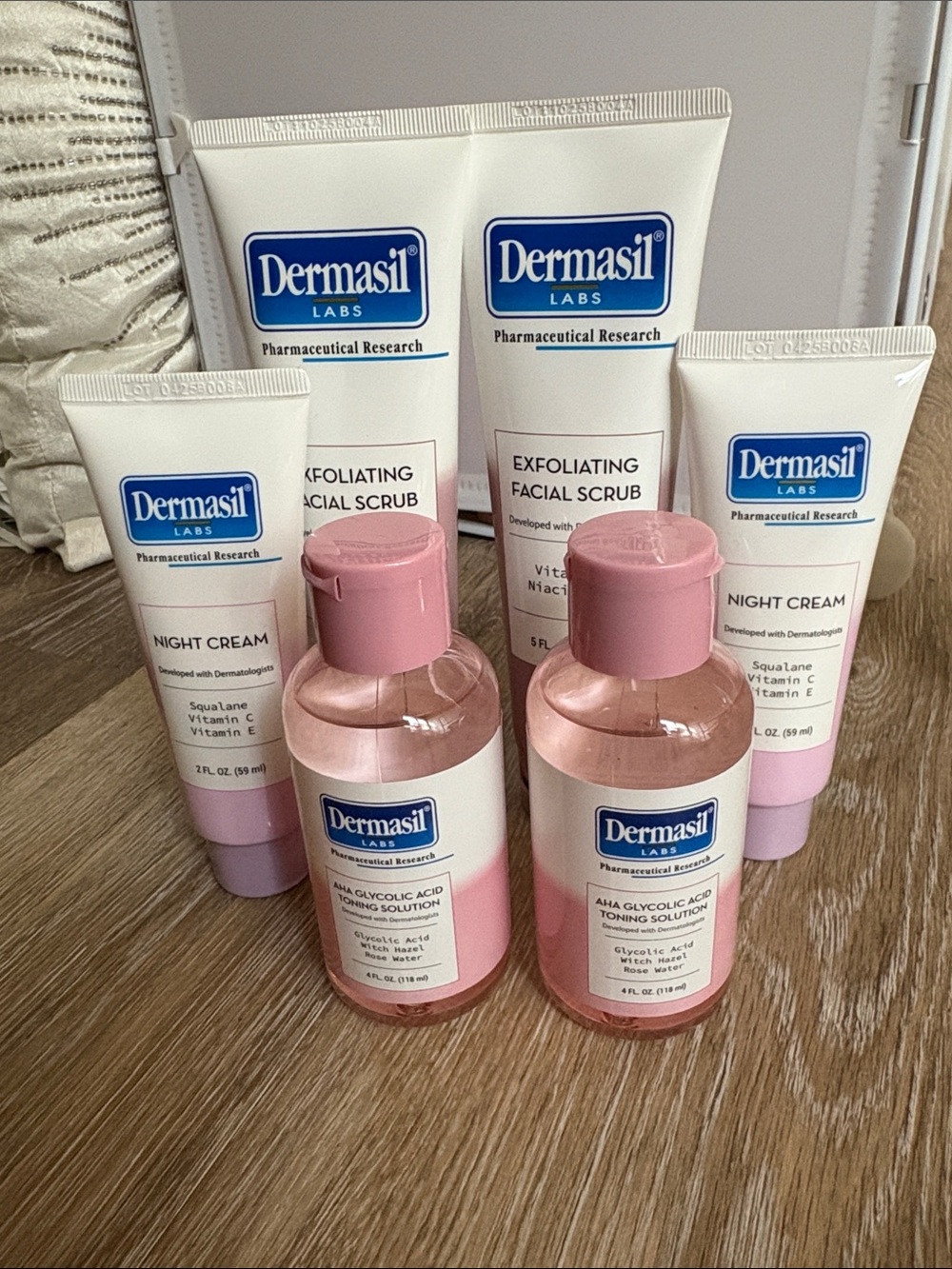 Dermasil Pink AHA Glycolic Cleanser & Night Cream Set
